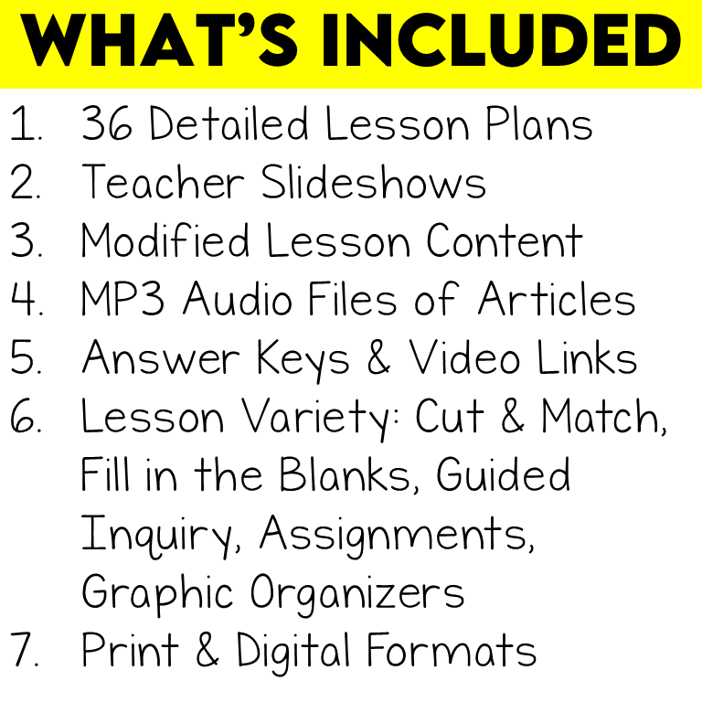 Grade 6 Social Studies Modified Bundle Ontario Curriculum