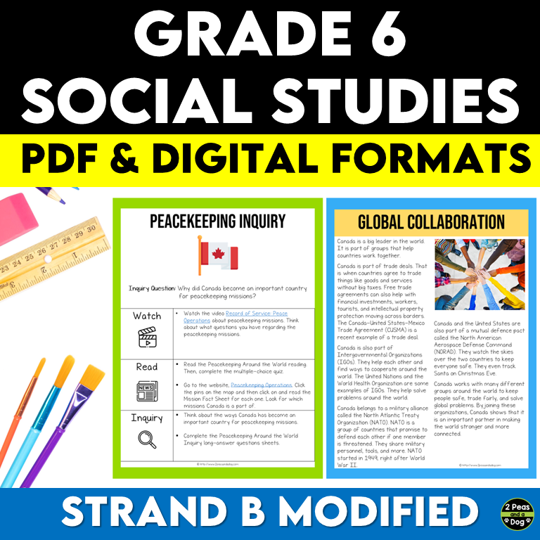 Grade 6 Social Studies Strand B Modified Ontario Curriculum