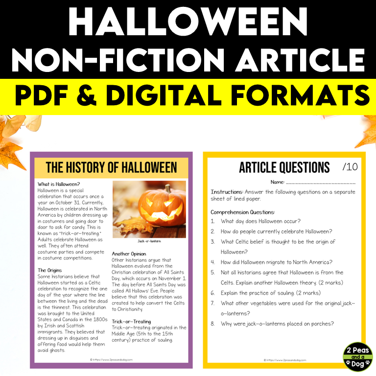 Halloween Non-Fiction Article