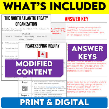 Grade 6 Social Studies Modified Bundle Ontario Curriculum