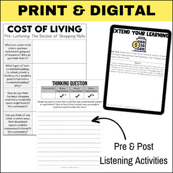 Podcast Listening Comprehension Lesson - The Decline of Shopping Malls