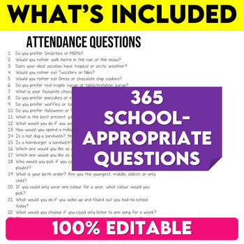 365 Attendance Questions