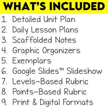 Middle School Narrative Writing Unit - Narrative Writing Graphic Organizers
