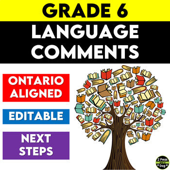Ontario Report Card Comments Grade 6 Language Editable