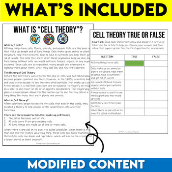 Grade 8 Science Modified Cells Unit