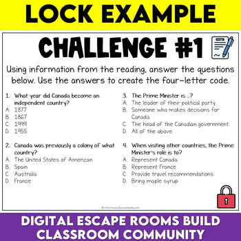 The Prime Ministers of Canada Digital Escape Room