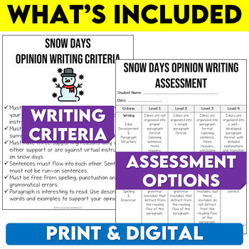 Snow Days Opinion Writing Lesson