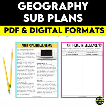 Middle School Geography Sub Plans - Artificial Intelligence Energy Use