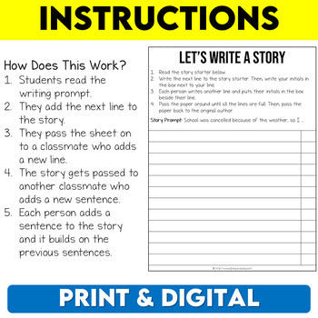 Collaborative Creative Writing Prompts, Creative Writing Activity
