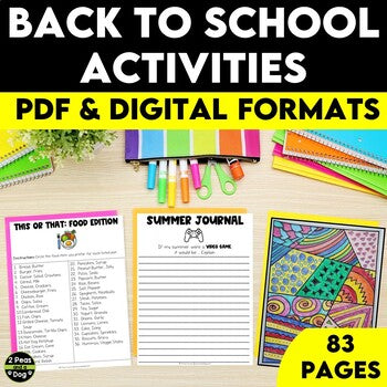 Back to School Activities Bundle