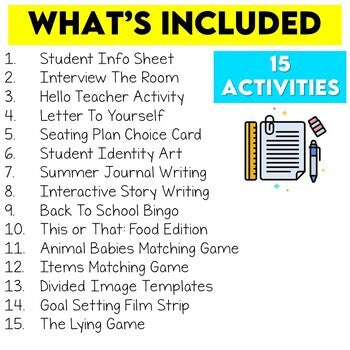 Back to School Activities Bundle