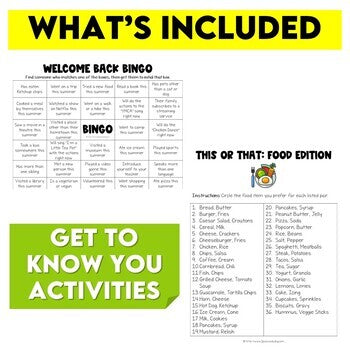 Back to School Activities Bundle