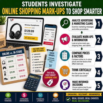 Online Shopping Mark-Ups Media Literacy Lesson, Grade 6 Financial Literacy
