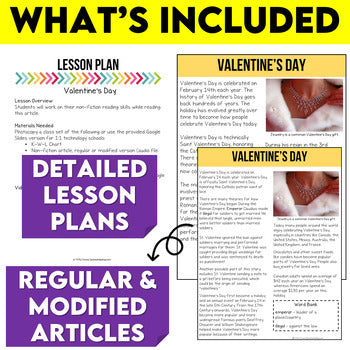 Valentine's Day Non-Fiction Article
