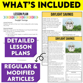 Daylight Saving Non-Fiction Article