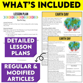 Earth Day Non-Fiction Article