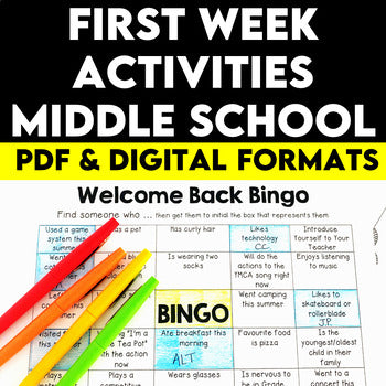 Back to School Activities For Middle School | First Day Activities Middle School