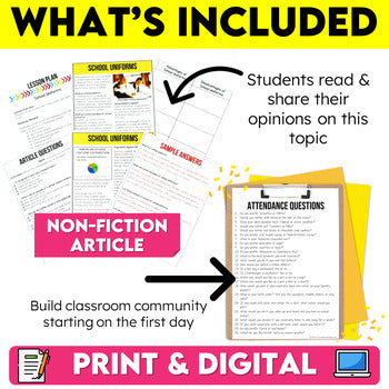 Back to School Activities For Middle School | First Day Activities Middle School