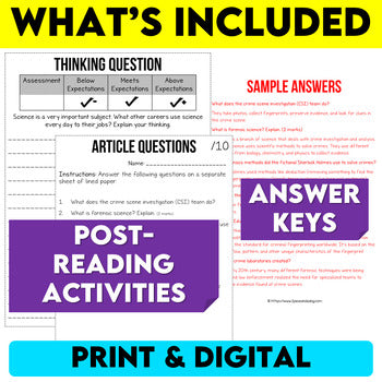 Crime Scene Investigations Non-Fiction Article
