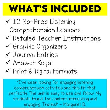 Podcast Listening Comprehension Lesson Bundle