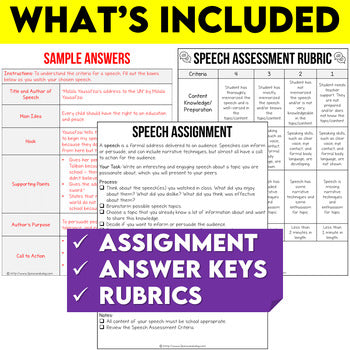 Middle School Speech Writing Unit - Public Speaking Lessons