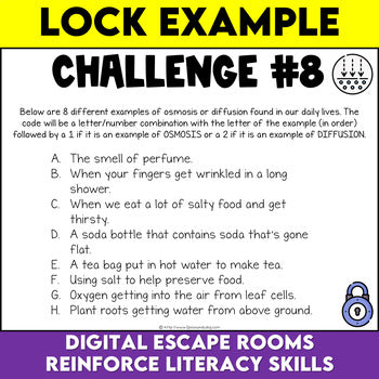 Cells Digital Escape Room Grade 8 Science Ontario