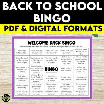 Back to School Bingo