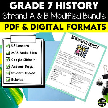Grade 7 History Bundle Modified Ontario Curriculum