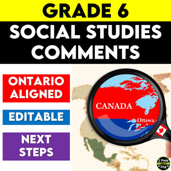 Grade 6 Social Studies Ontario Report Card Comments