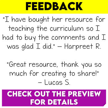 Ontario Report Card Comments - Grade 8 History Editable