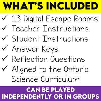 Middle School Science Digital Escape Room Bundle