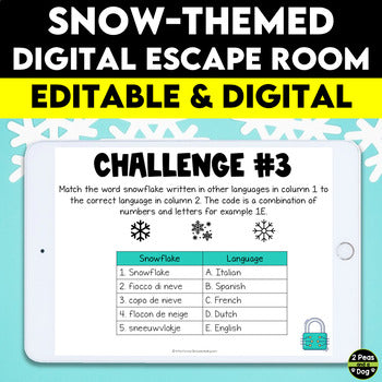 Snow Themed Digital Escape Room