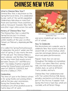 Chinese New Year Non-Fiction Article