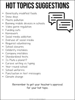 Hot Topics Class Discussion Assignment