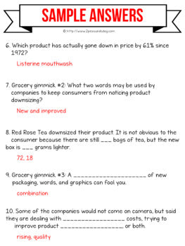 Media Literacy: Consumer Awareness Lesson - Shrinking Products