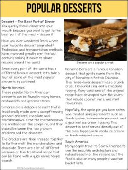 Popular Desserts Non-Fiction Article