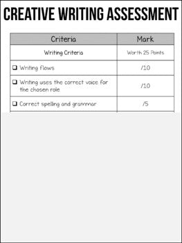 Summer Creative Writing Assignment