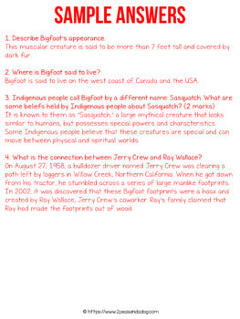 The Mystery of Big Foot Non-Fiction Article