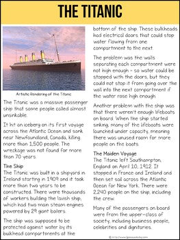 The Titanic Non-Fiction Article