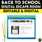 Back to School Digital Escape Room
