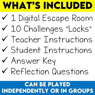 Back to School Digital Escape Room