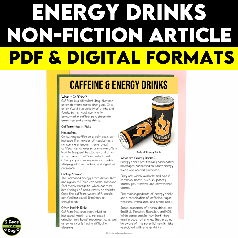 Dangers of Caffeine and Energy Drinks Non-Fiction Article
