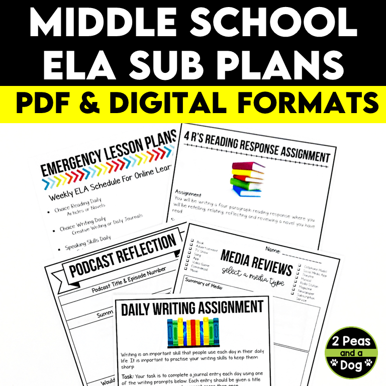 Middle School ELA Emergency Sub Plans