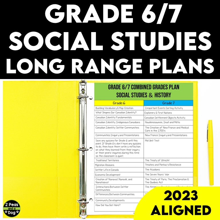 Grade 6 and Grade 7 Social Studies Long Range Plans Ontario Curriculum