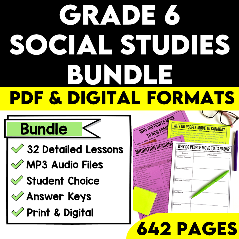 Grade 6 Ontario Social Studies Bundle Strand A and B