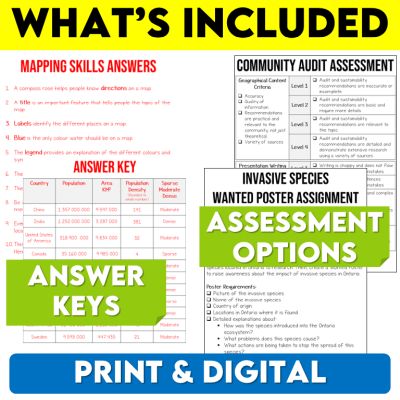 Grade 7/8 Geography Bundle Ontario Curriculum