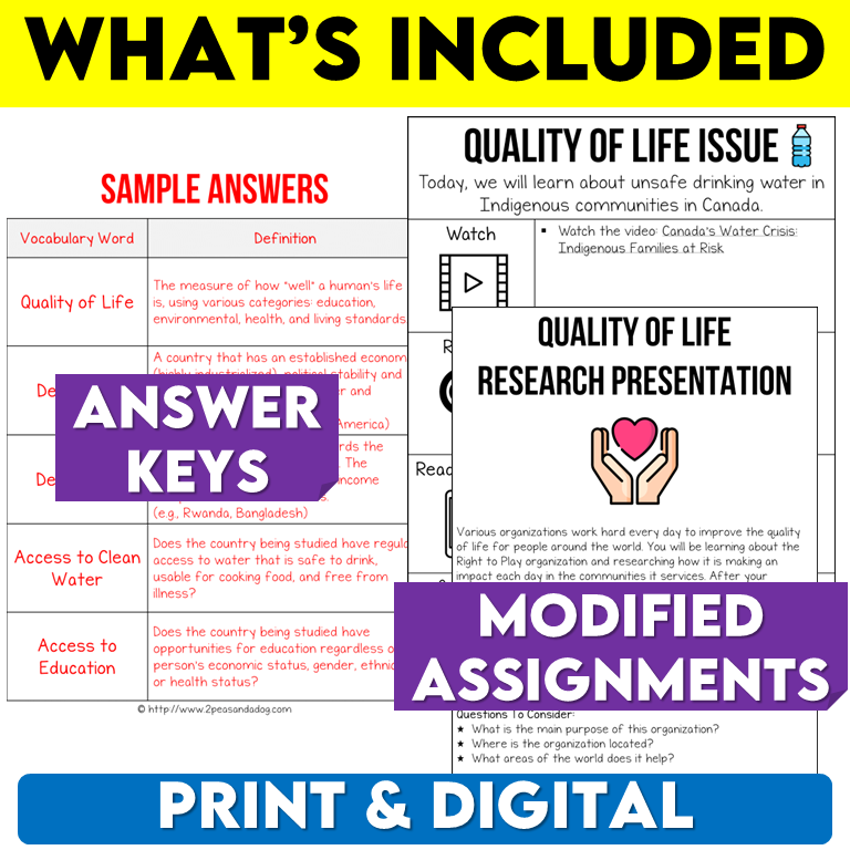 Grade 8 Geography Modified Bundle Ontario Curriculum