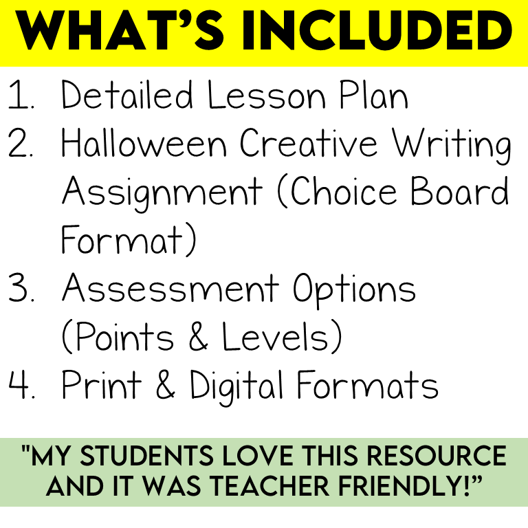 Halloween Creative Writing Assignment