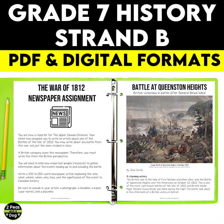 Grade 7 History Conflict and Challenges in Canada 1800-1850 Strand B