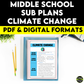 Middle School ELA Sub Plans - Topic Climate Change